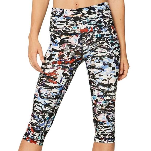 Lululemon Wunder Under Hi-Rise 1/2 Tight Culture Clash Multi Black Size 4 EUC - Picture 3 of 9